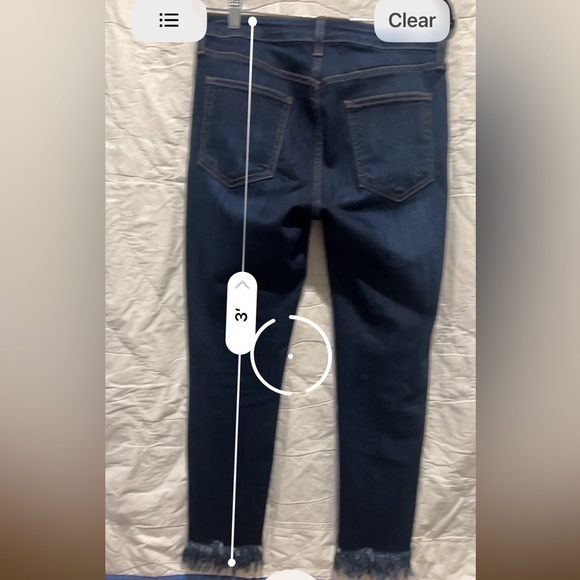 Just Black Jeans Denim Womens Size 30 Cropped Skinny Frayed Hem Blue Stretch - Picture 9 of 10